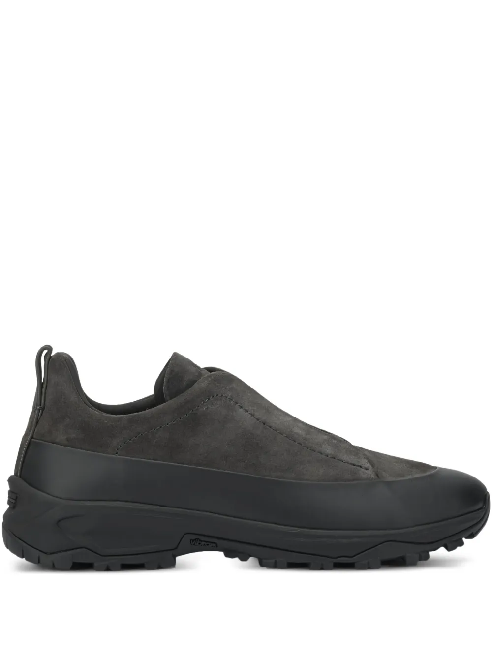 Zegna Suede panelled trainers | Grey | Image 1