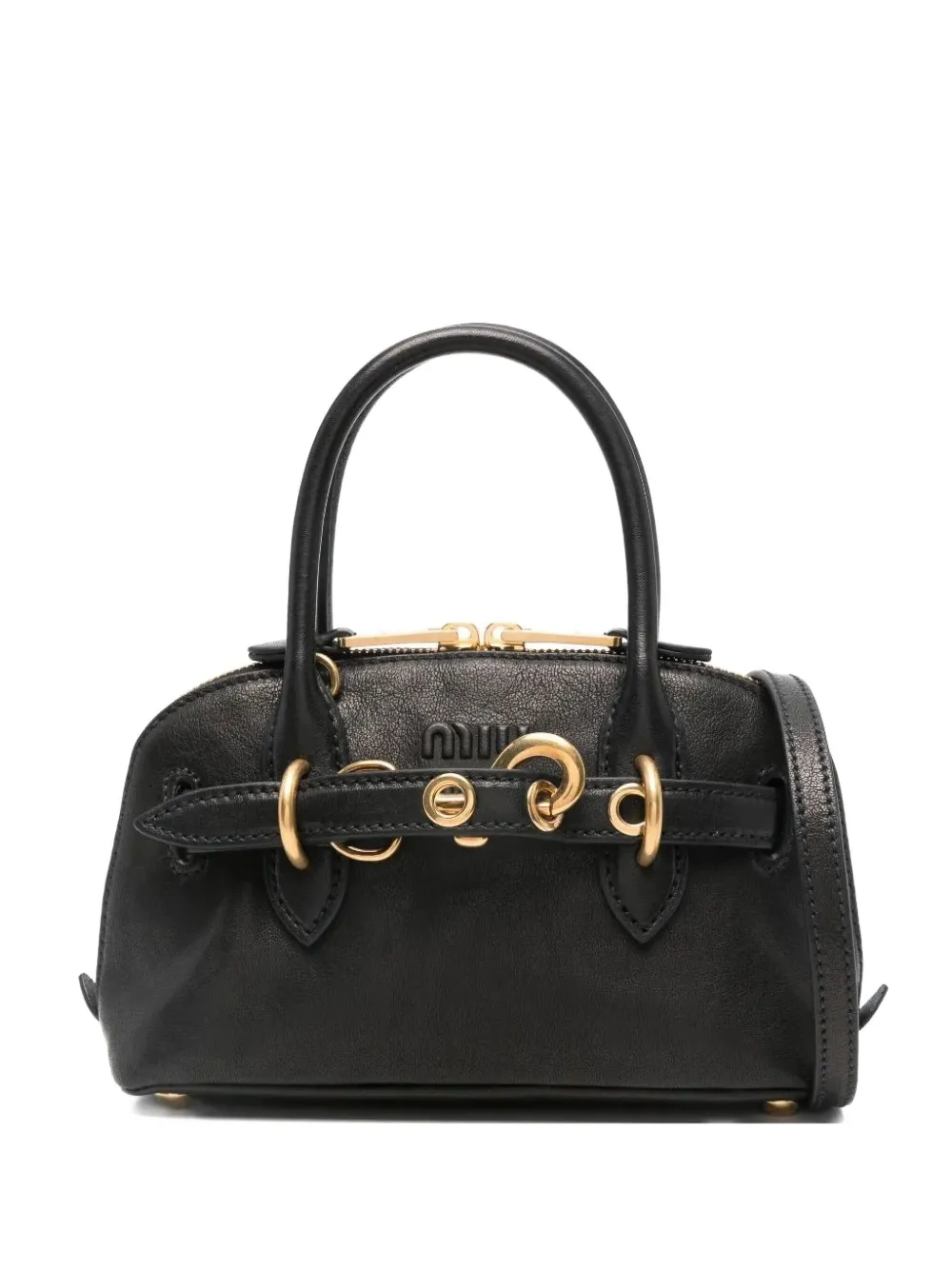 Miu Miu Top Handle Buckle Shoulder Bag | Black | Image 1