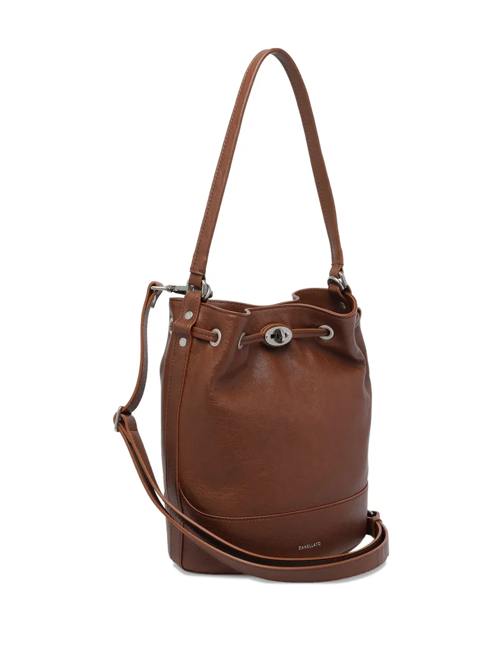 Zanellato Structured Shoulder Bag Featuring Adjustable Strap In Brown