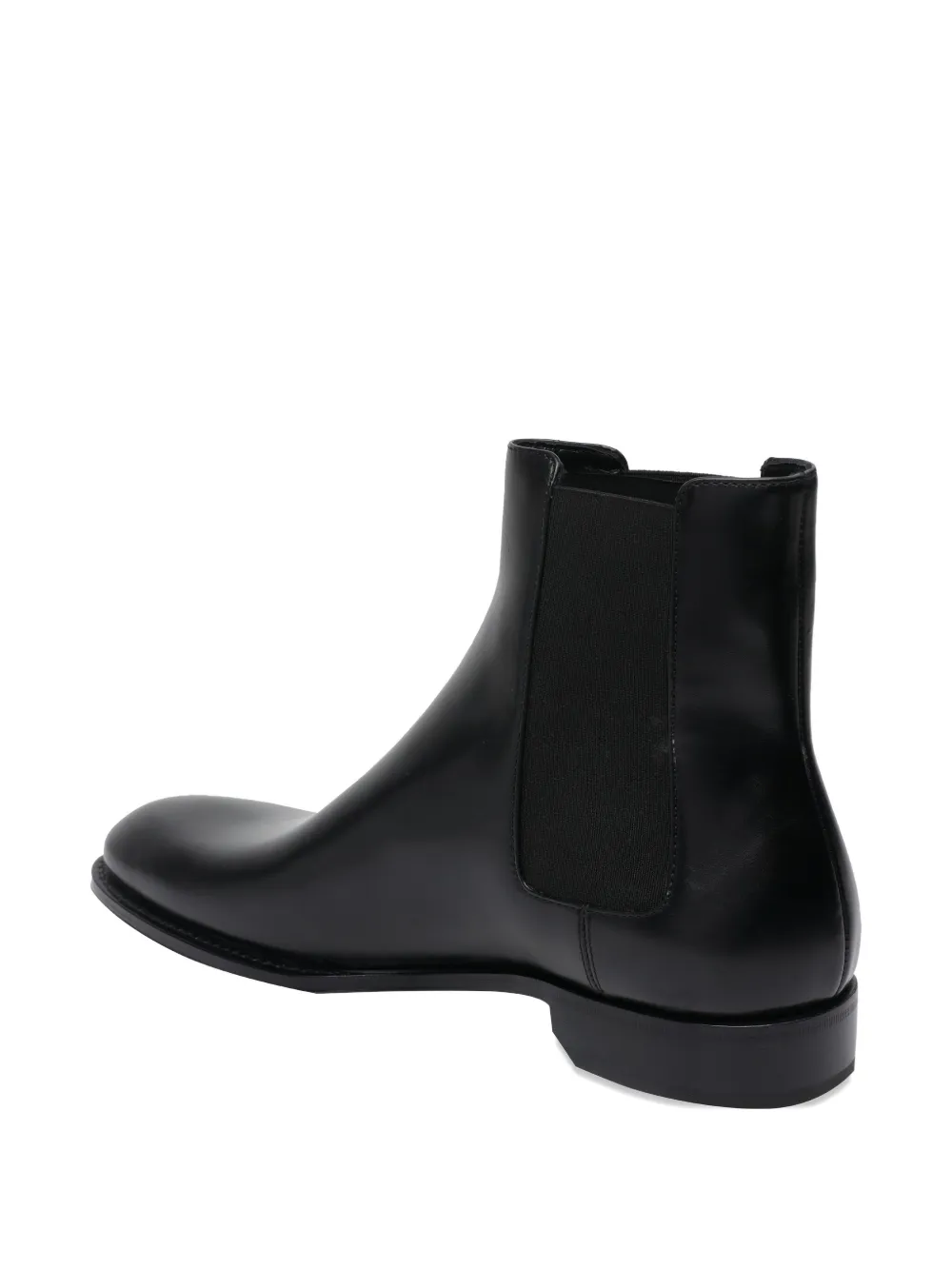 Saint Laurent 25mm Adrien Round-toe Slip-on Boots In Black