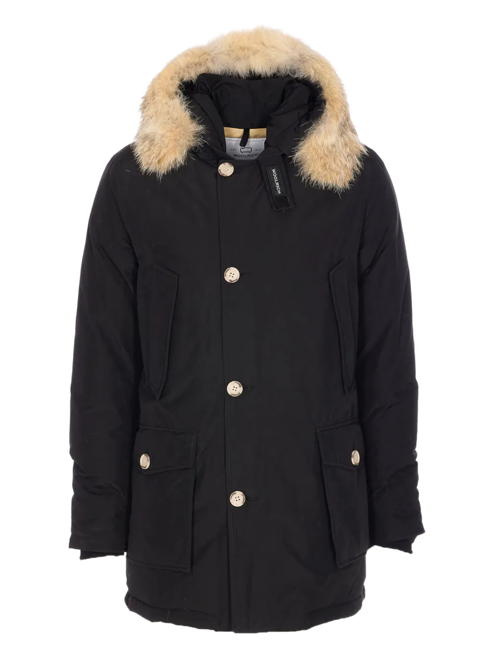 Woolrich fur-trim coat - Nero