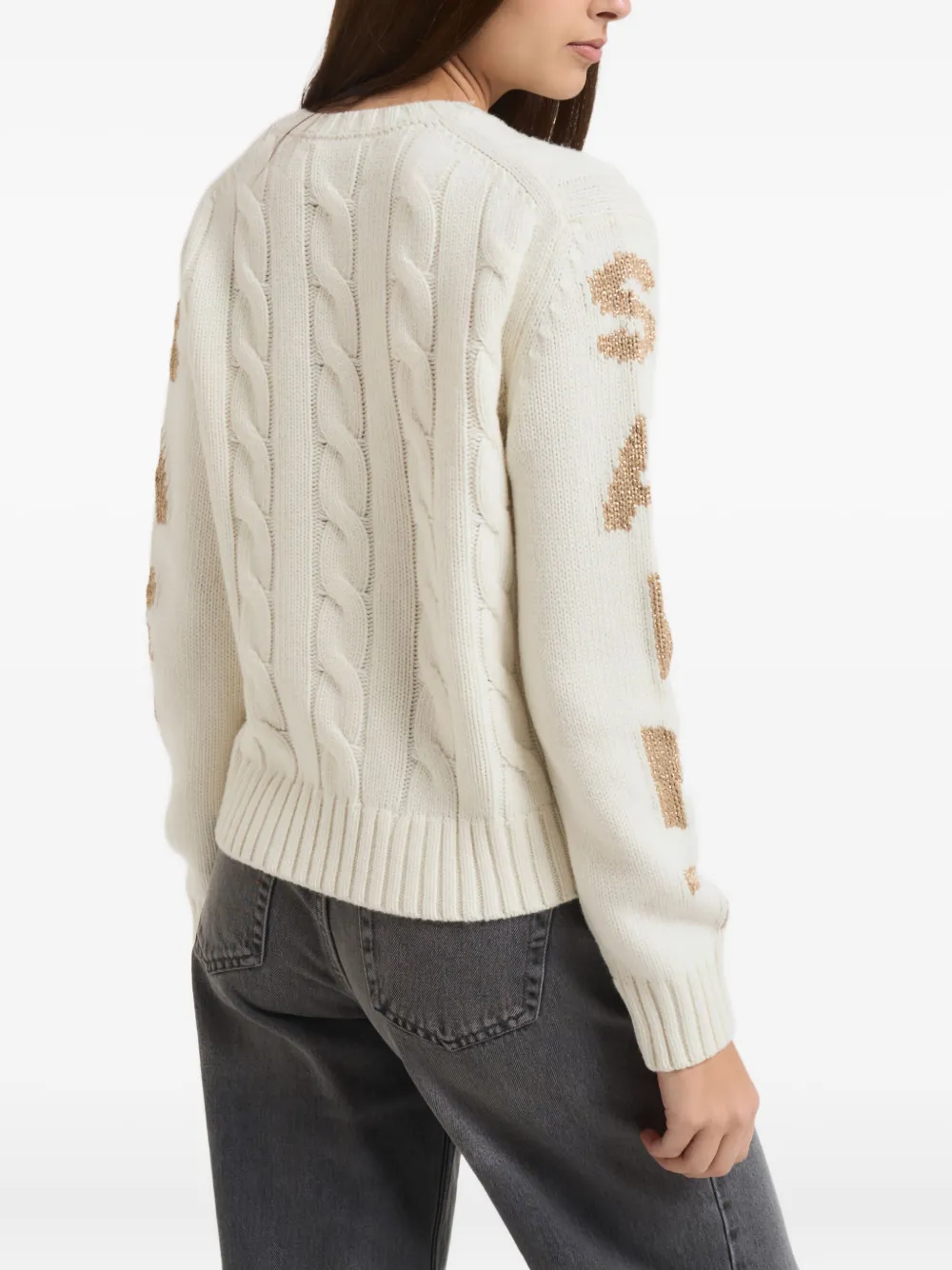 Mc2 Saint Barth Cable-knit Sweater In Neutral