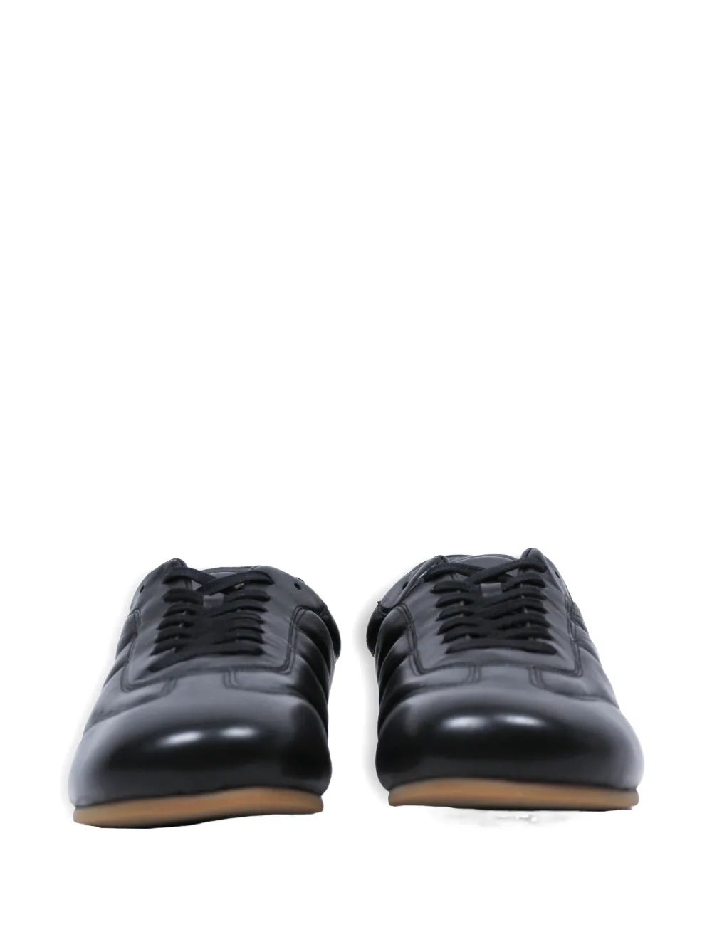 Lemaire Panelled Leather Sneakers In Black