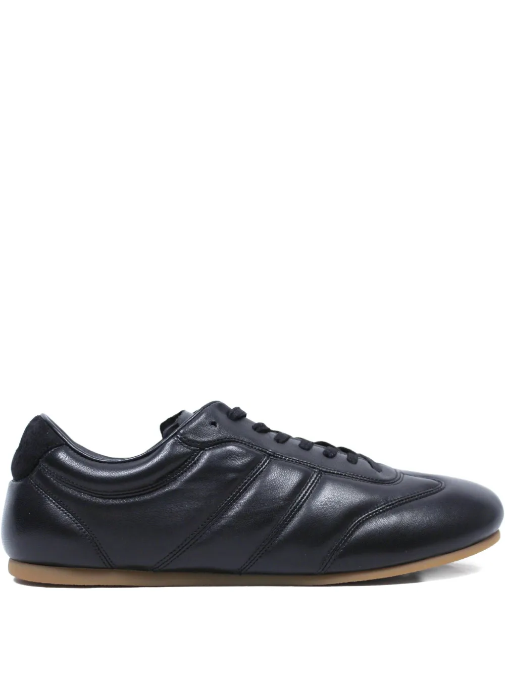 Lemaire Panelled Leather Sneakers In Black