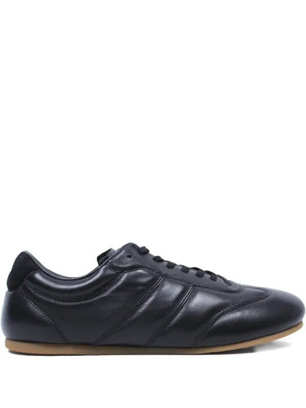 Lemaire Panelled Leather Sneakers in Black