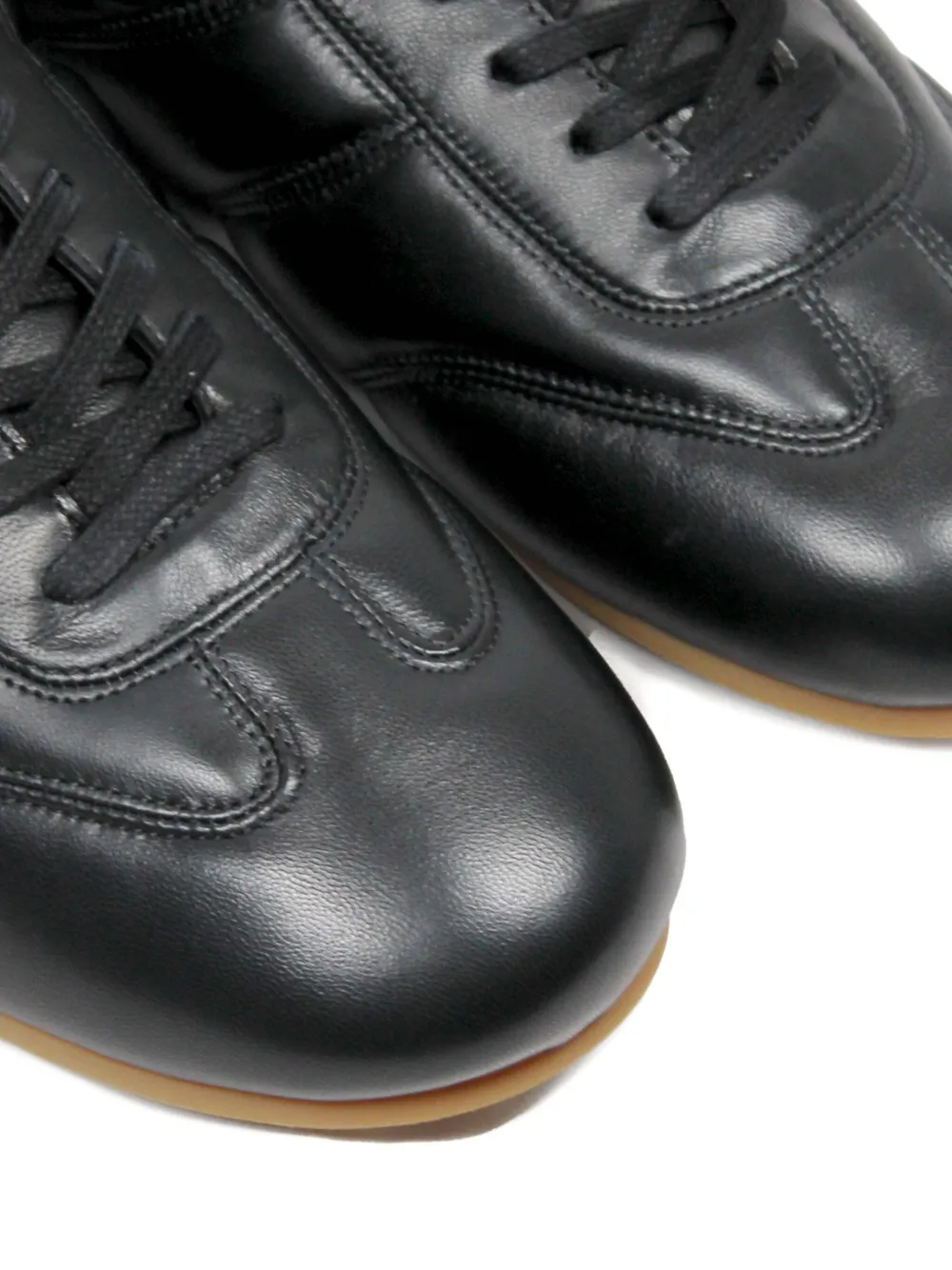 Lemaire Panelled Leather Sneakers In Black