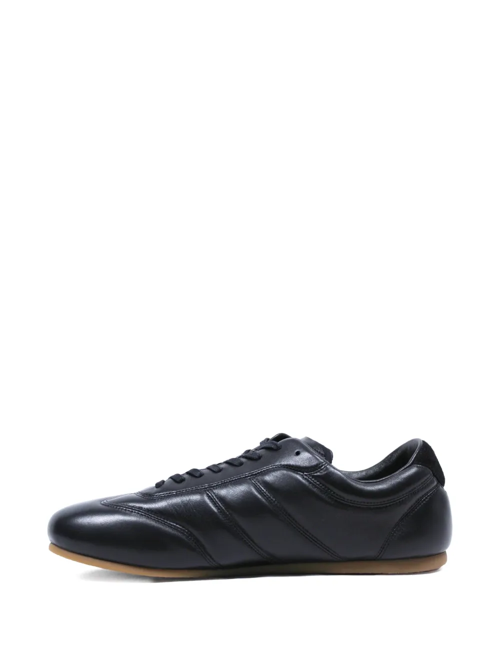 Lemaire Panelled Leather Sneakers In Black