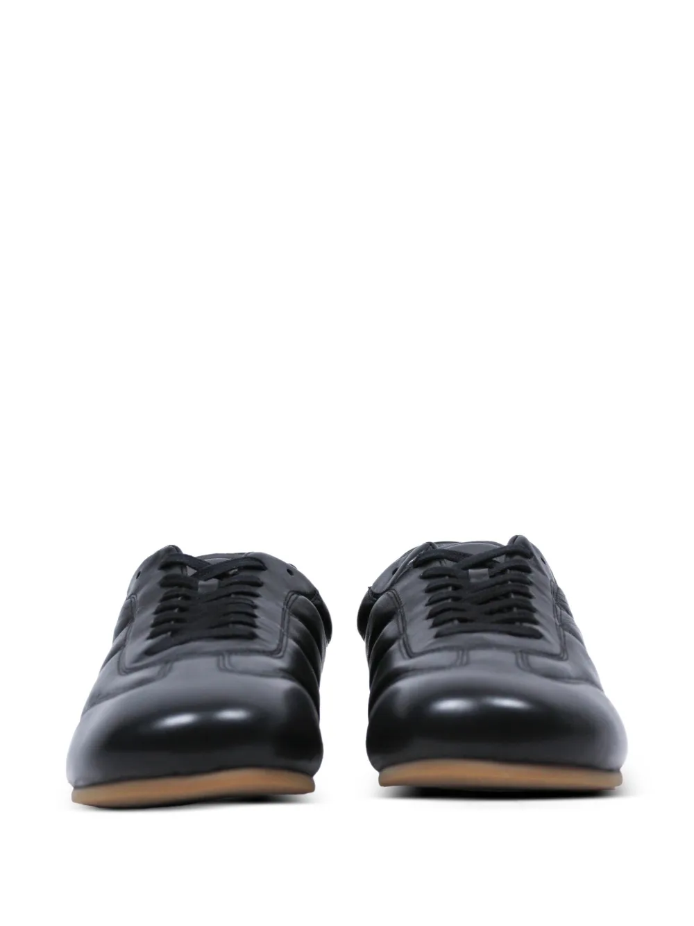  Lemaire Panelled Leather Sneakers - Black 