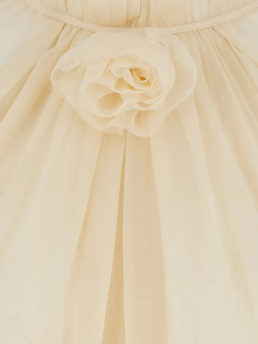 Alberta Ferretti Balloon-sleeve Satin Blouse In Neutral