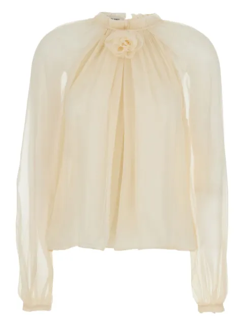 Alberta Ferretti floral ruffled blouse