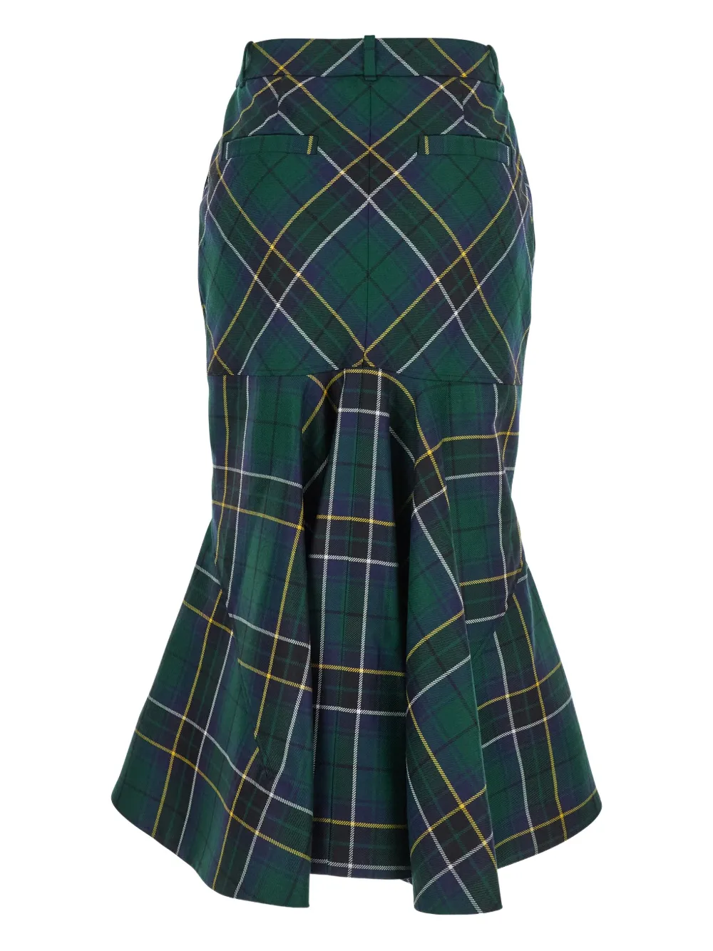 Alexander McQueen tartan draped midi skirt - Groen