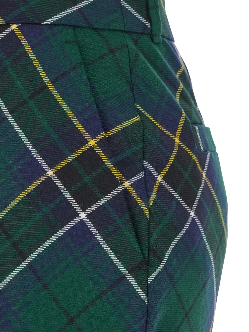 Alexander McQueen Gedrapeerde midi-rok met tartan ruit Groen