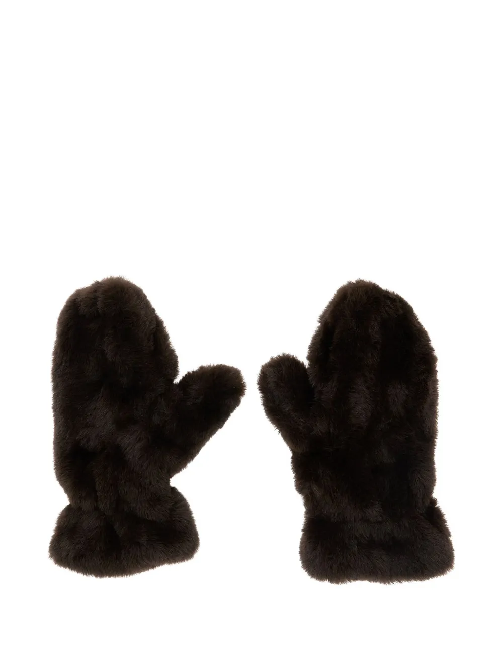 Apparis Coco Fur Gloves In Brown