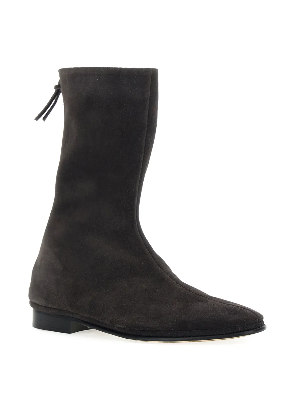 Alberta Ferretti Brown Ankle Boots With Zip On The Back In Suede Woman In Brown