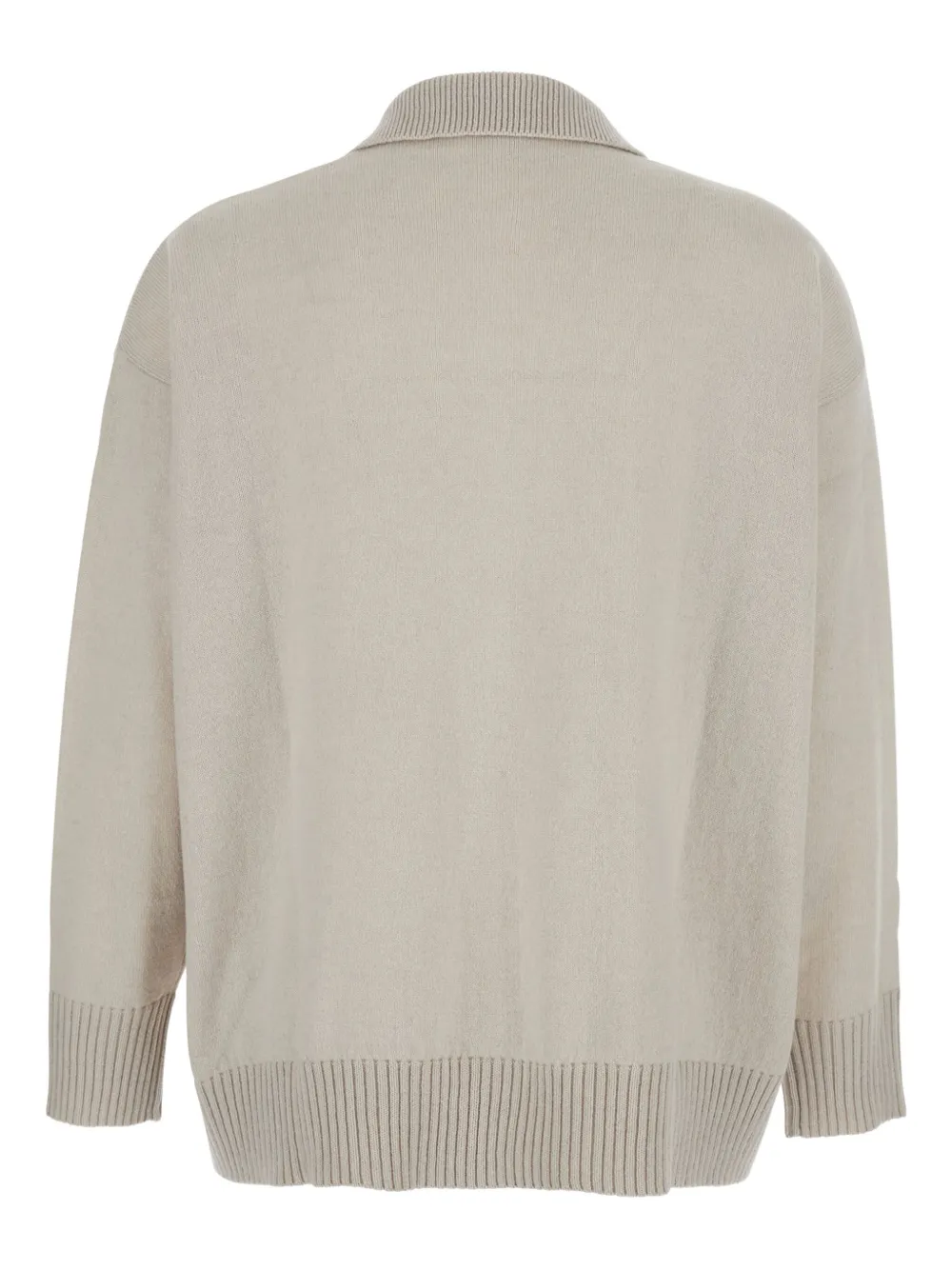 Antonelli V-neck Long-sleeve Knitted Sweater In Neutral