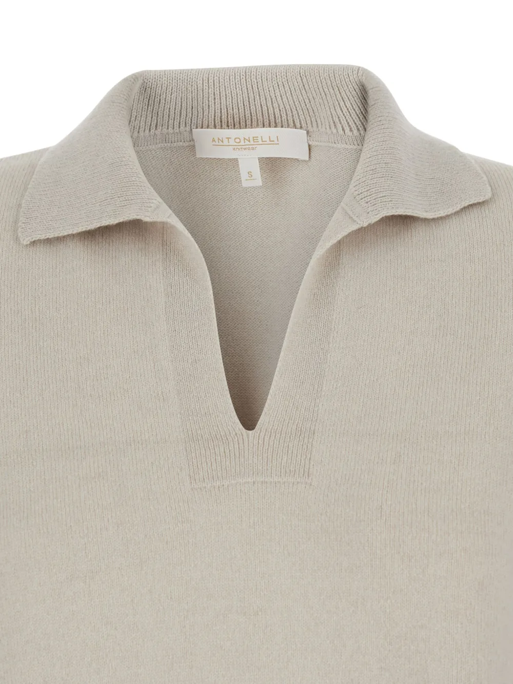 Antonelli V-neck Long-sleeve Knitted Sweater In Neutral