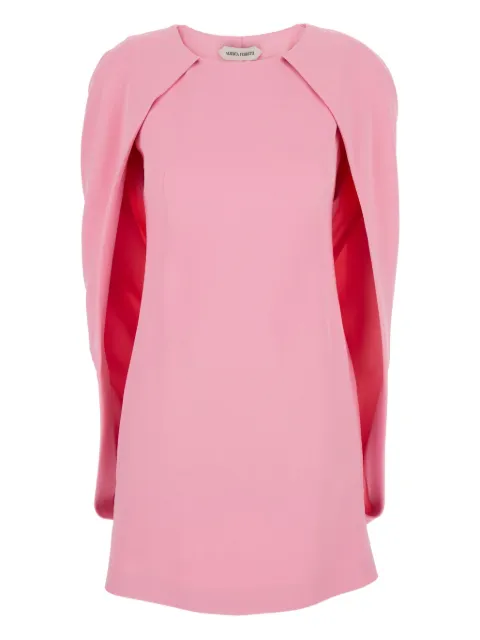 Alberta Ferretti draped-shoulders crew-neck mini dress