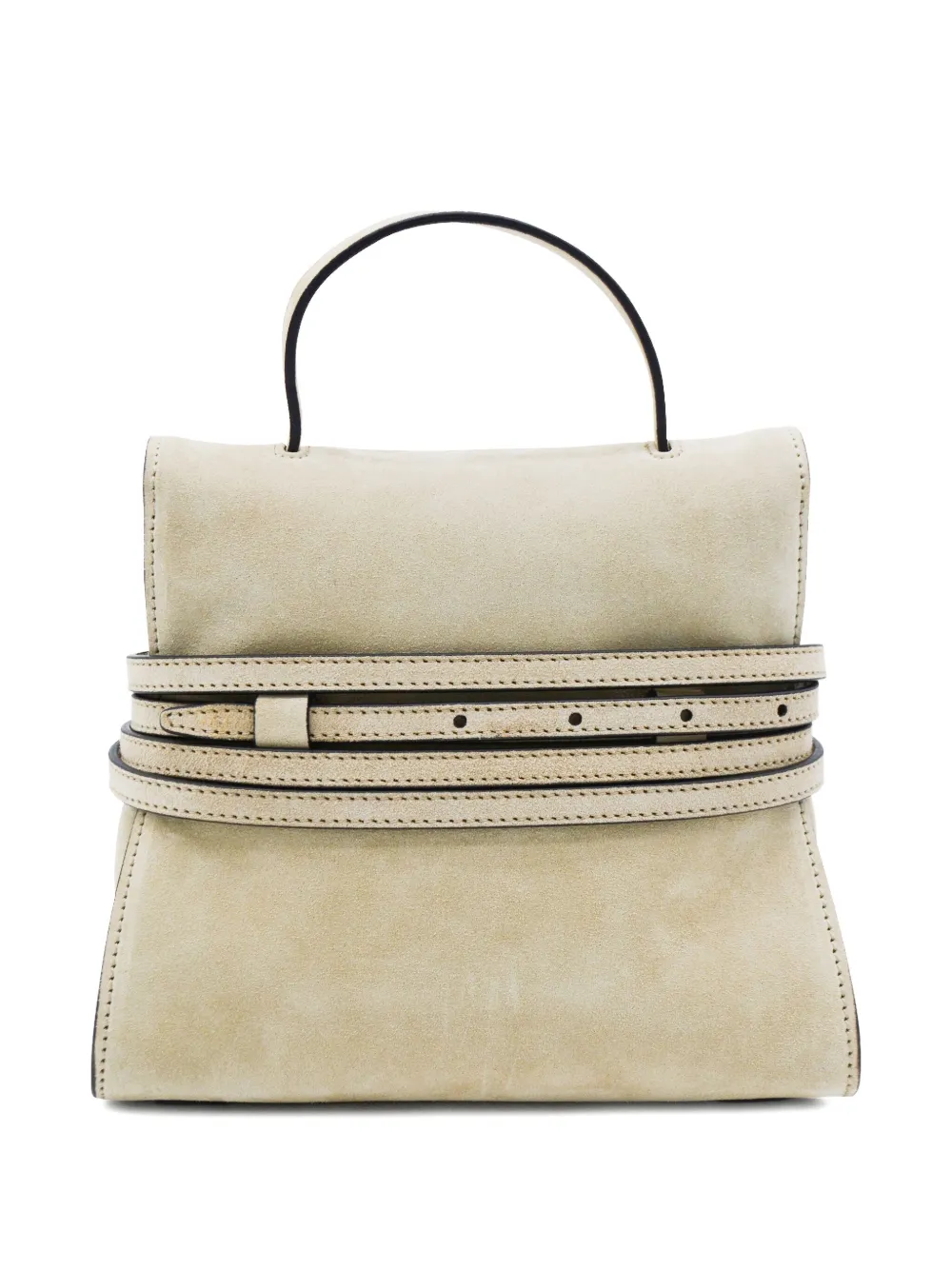 Moschino Light Beige Leather Top Handle Bag In Neutral