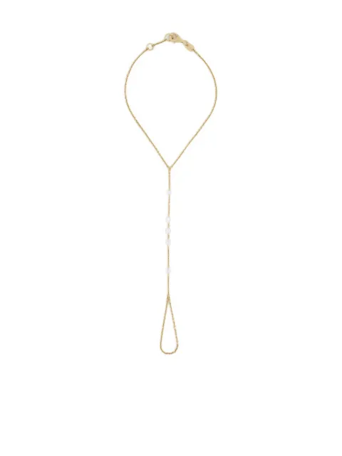 Jewels Aficionado 18K yellow gold rose Clasisic cut-diamond hand chain bracelet