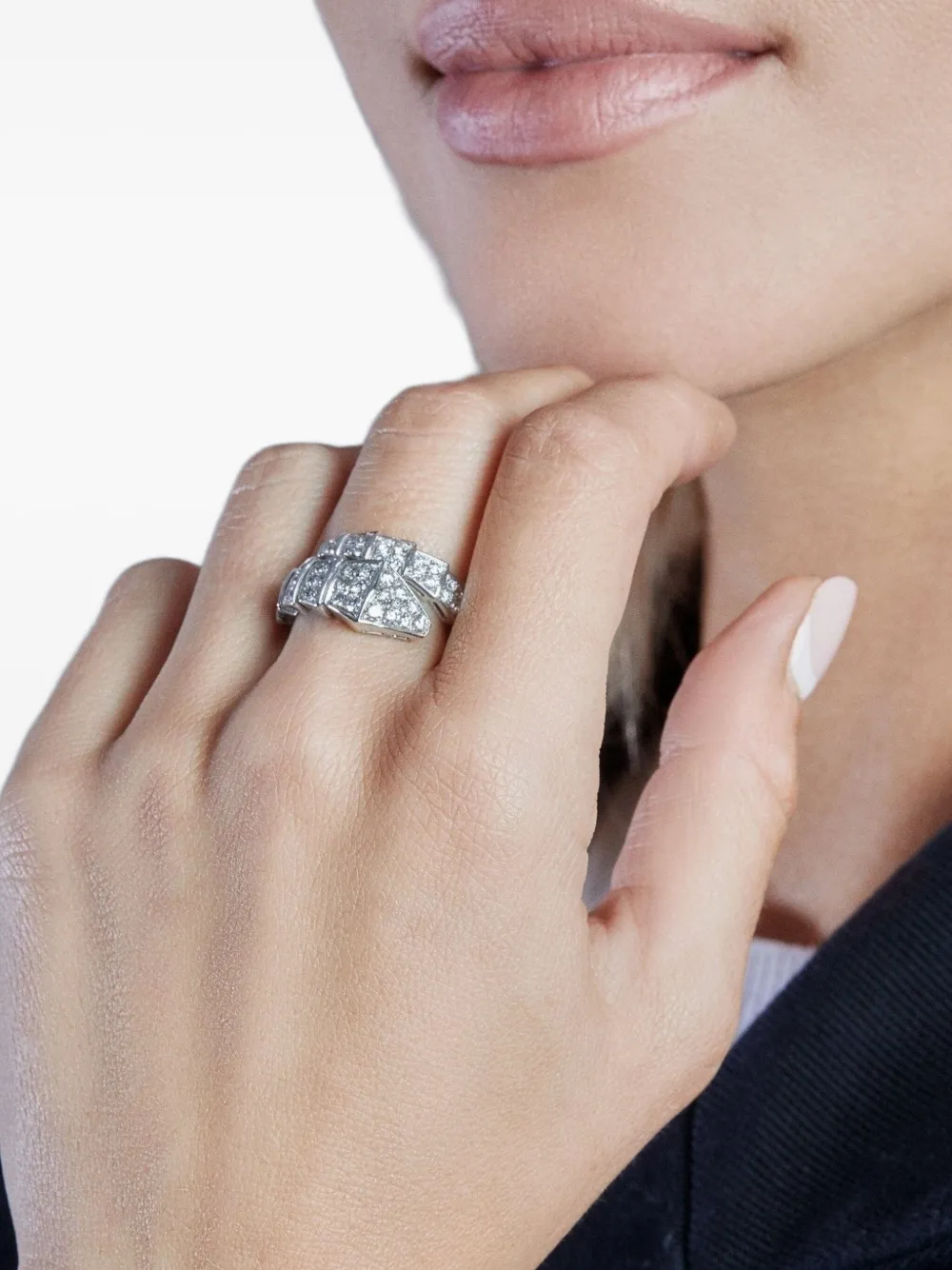 Bvlgari Pre-Owned セルペンティ ヴァイパー リング 18Kホワイト