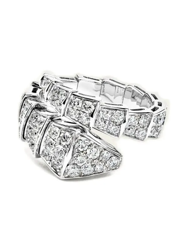 Bvlgari Pre-Owned セルペンティ ヴァイパー リング 18Kホワイト 