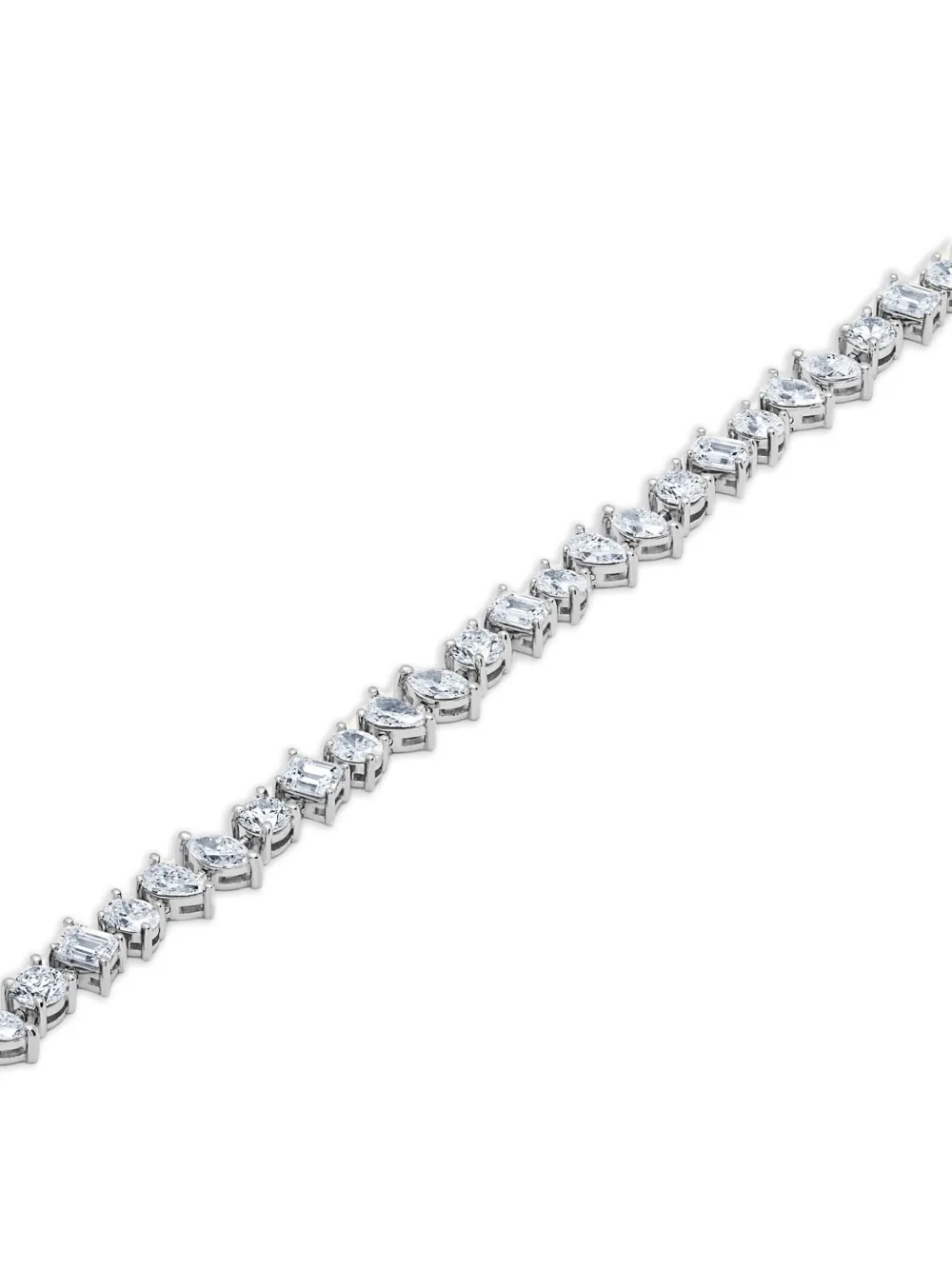 Jewels Aficionado 18k White Gold Diamond Confetti Tennis Bracelet In Silver