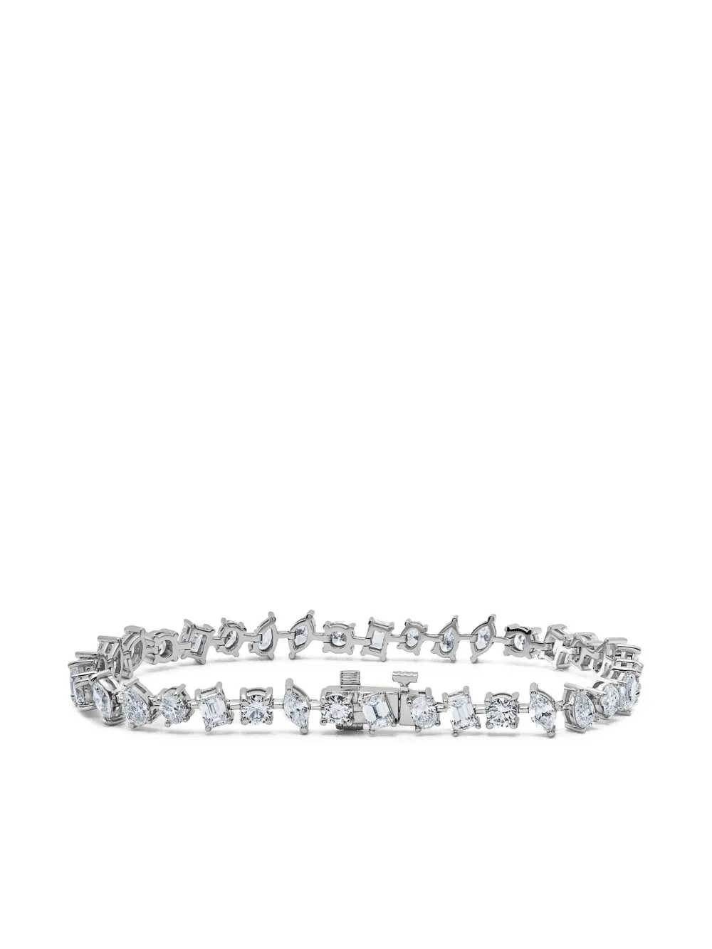 Jewels Aficionado 18k White Gold Diamond Confetti Tennis Bracelet In Silver