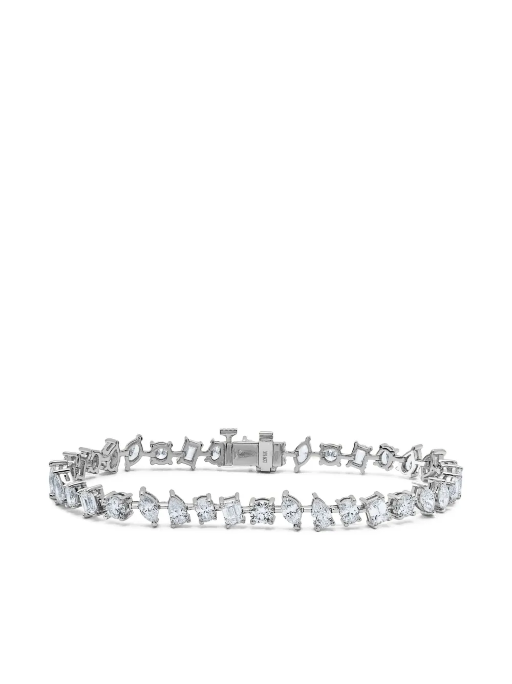 Jewels Aficionado 18k White Gold Diamond Confetti Tennis Bracelet In Silver