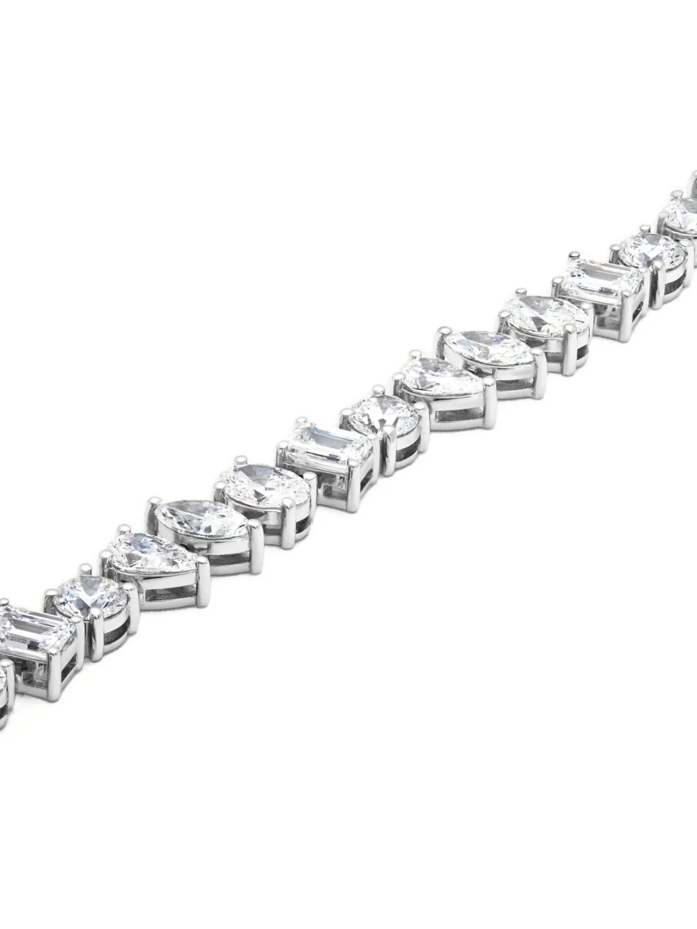 Jewels Aficionado 18k White Gold Diamond Confetti Tennis Bracelet In Silver