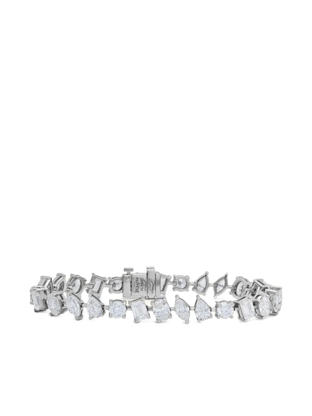 Jewels Aficionado 18k White Gold Diamond Confetti Tennis Bracelet In Silver