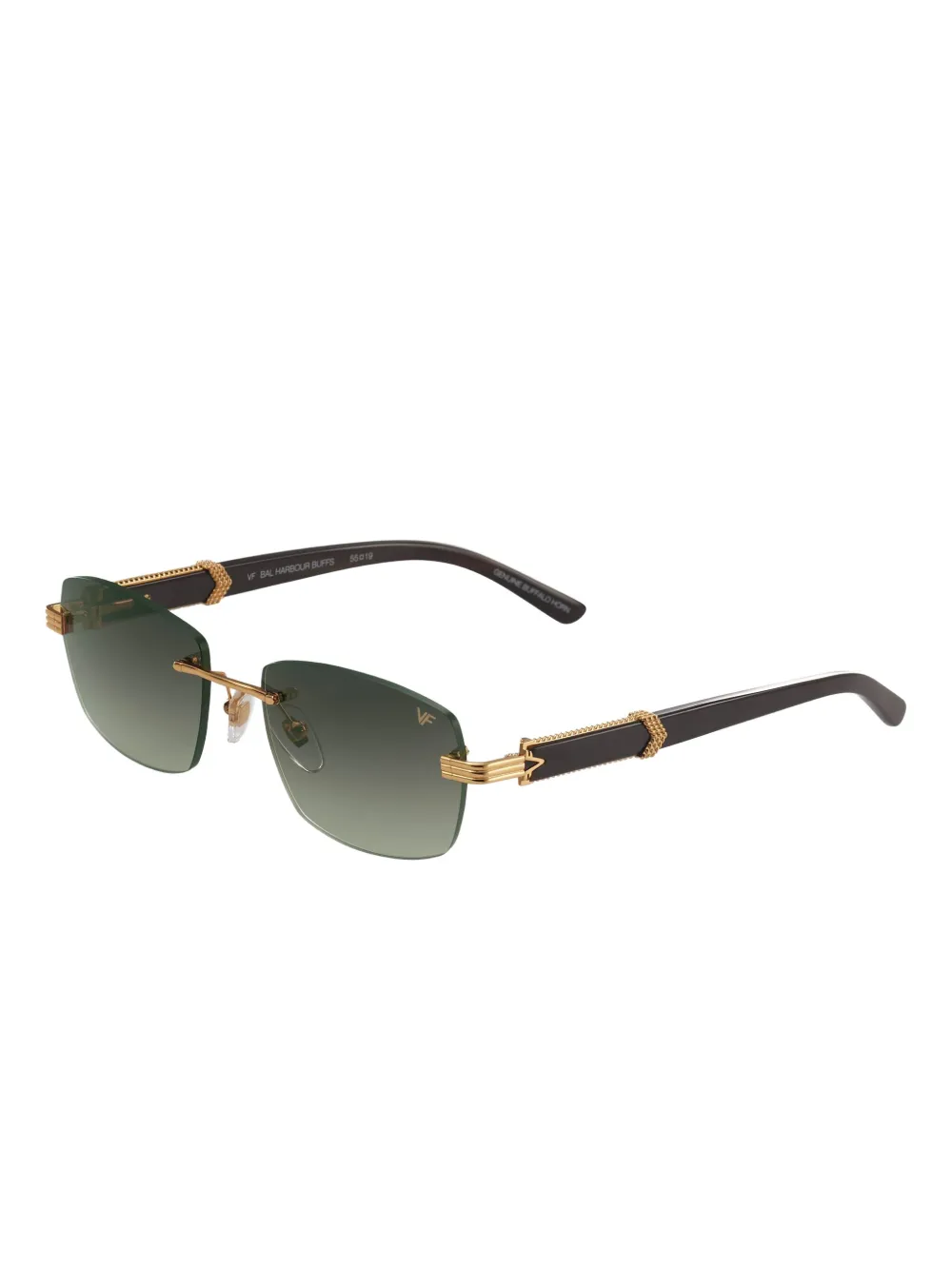 Vintage Frames Company Bal Harbour rimless sunglasses - Groen
