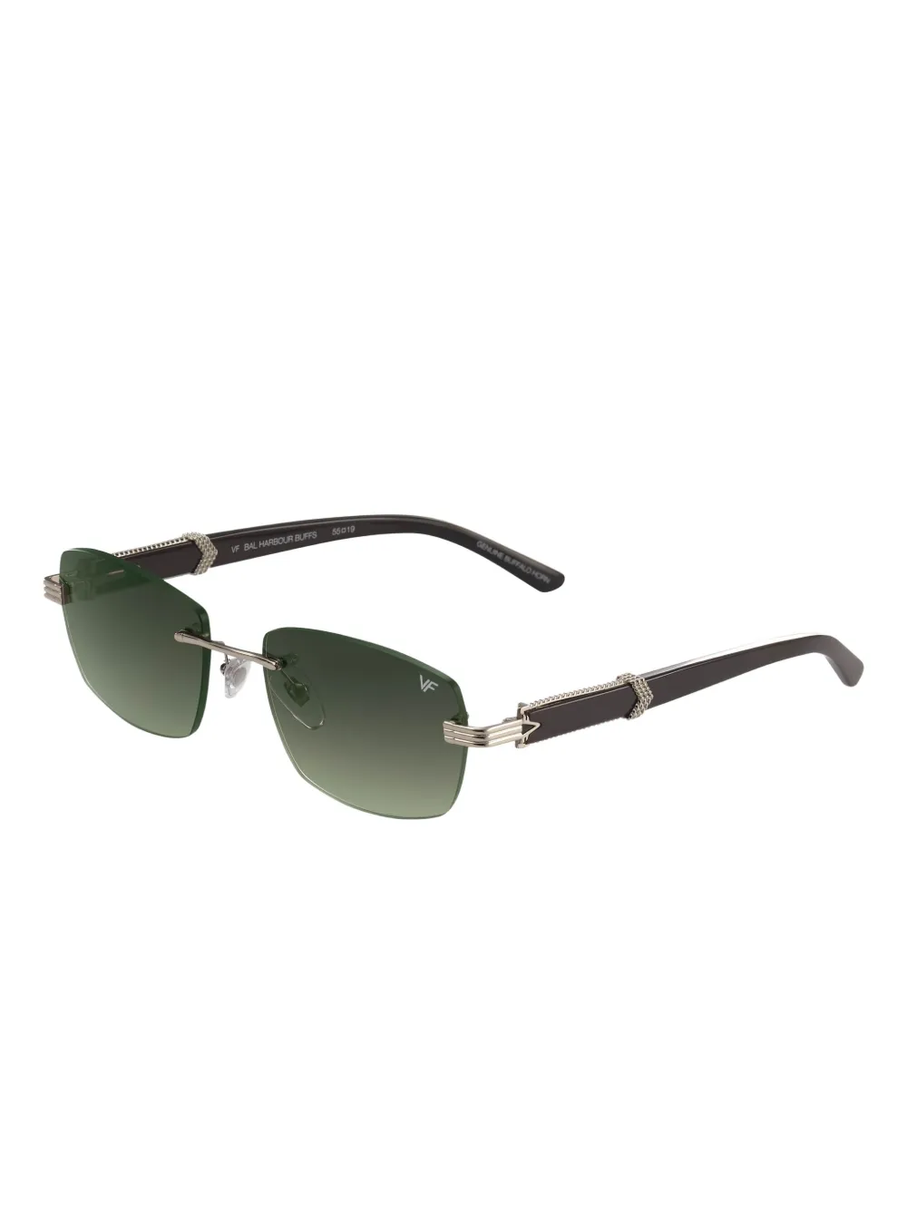 Vintage Frames Company Bal Harbour Rimless Sunglasses In Green