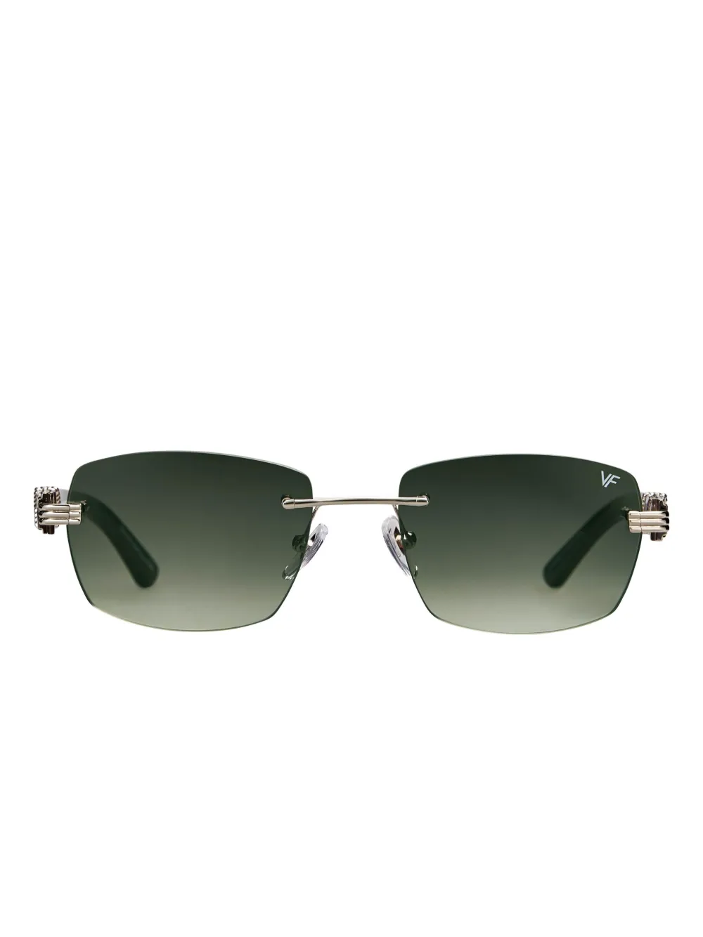 Vintage Frames Company Bal Harbour Rimless Sunglasses In Green