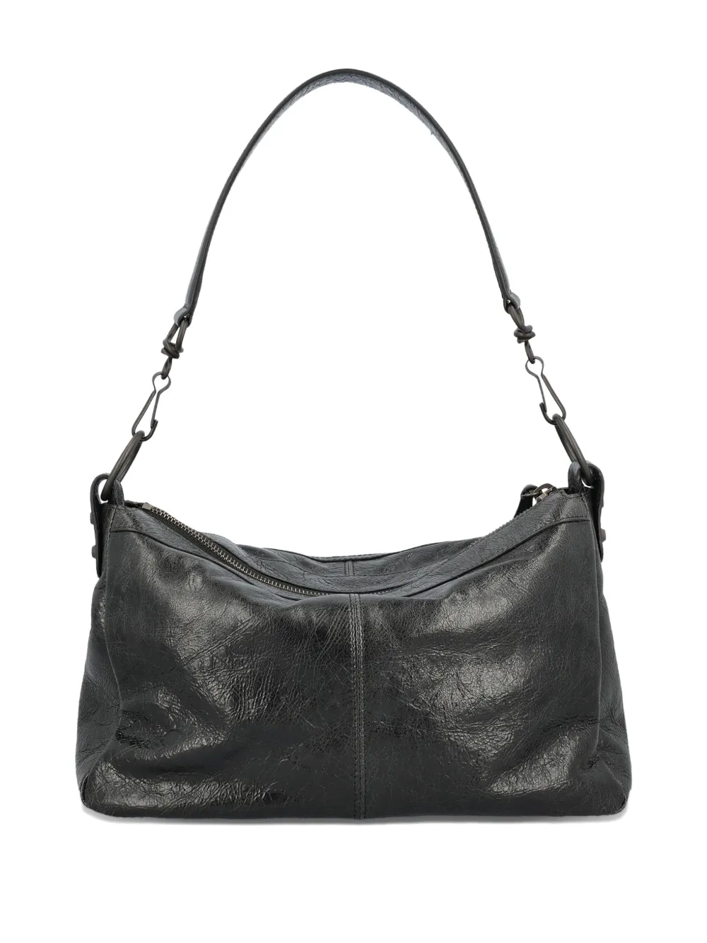 Balenciaga Small Le City Moto Leather Shoulder Bag In Black