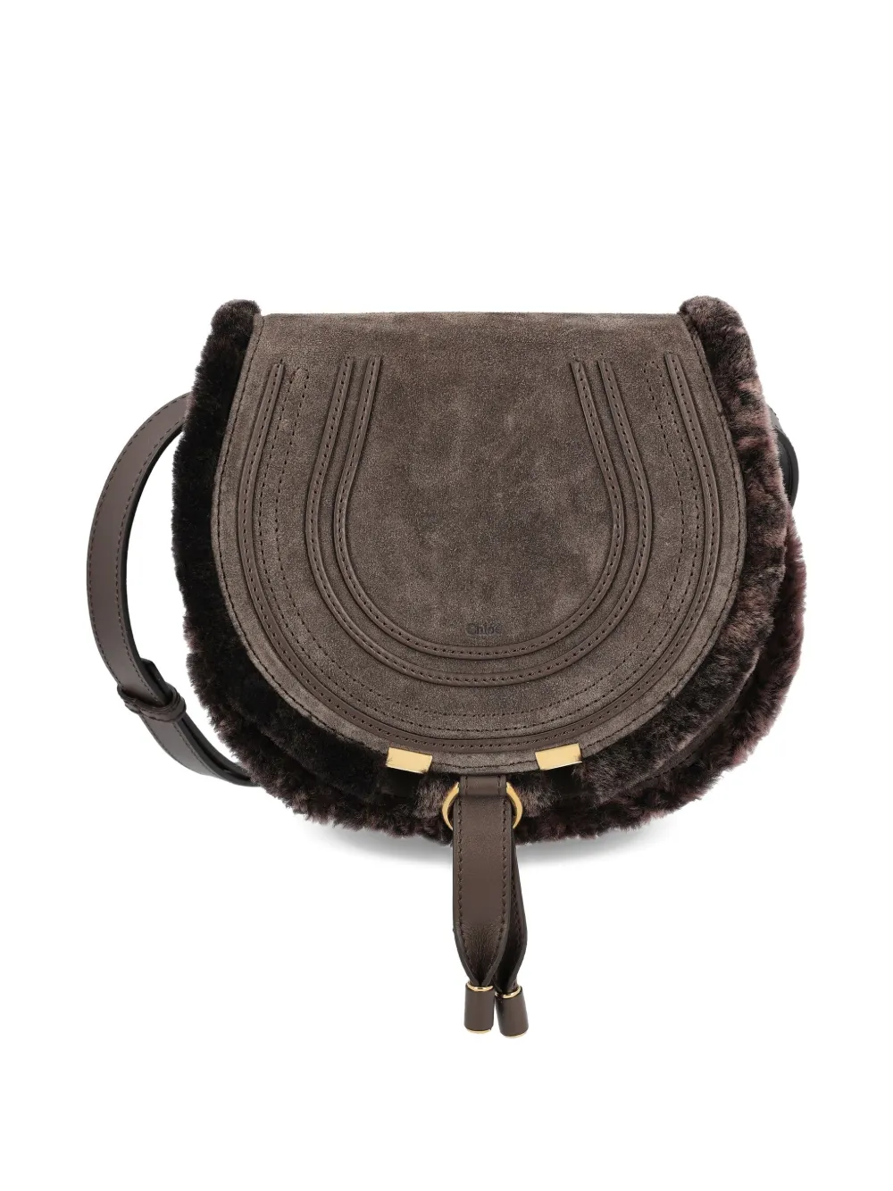 Chloé Small Marcie Saddle Crossbody Bag In Brown