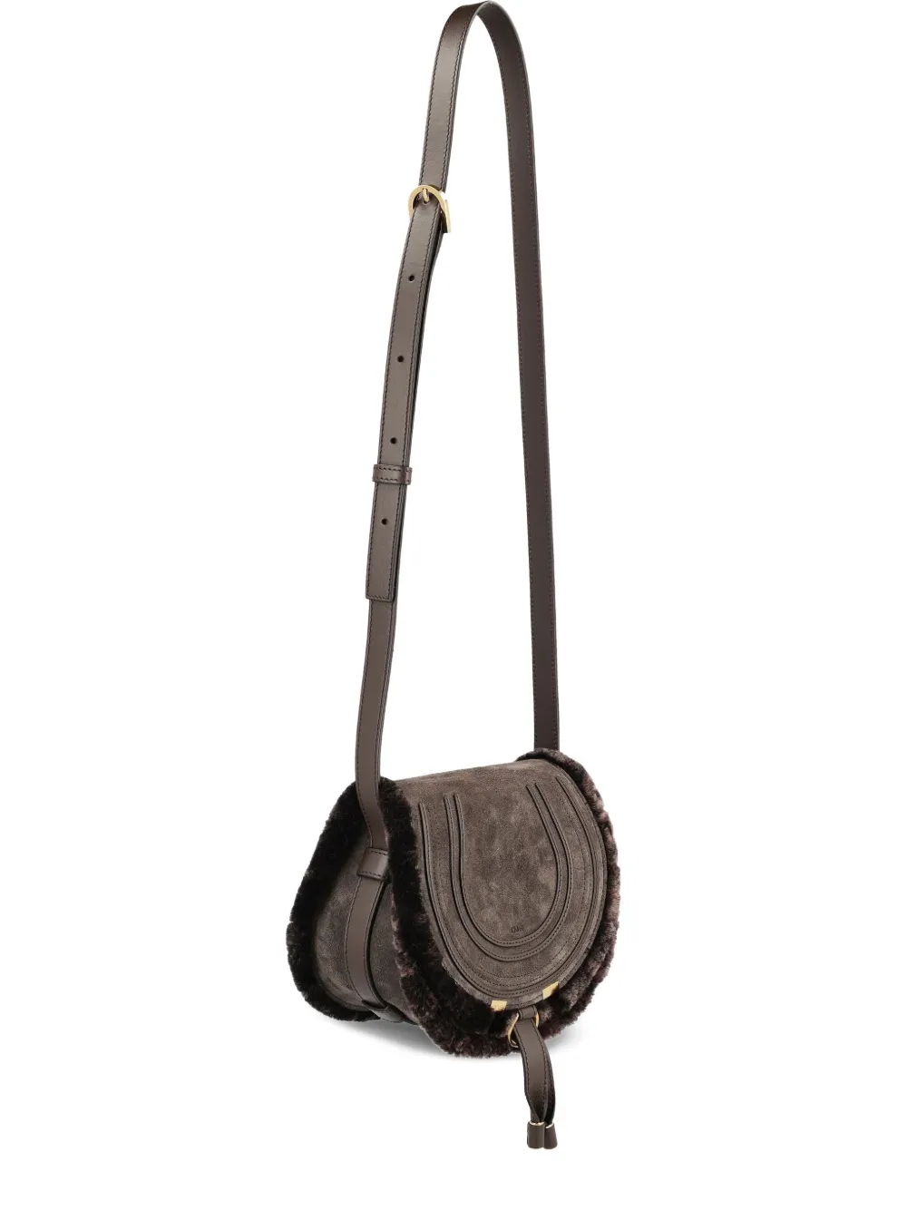 Chloé Small Marcie Saddle Crossbody Bag In Brown