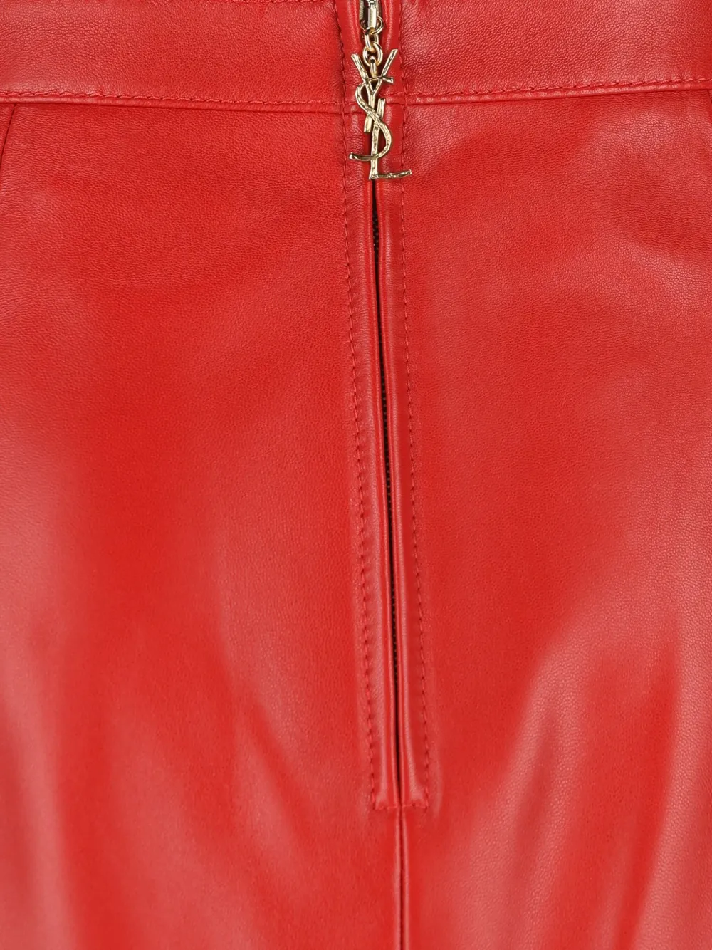 Saint Laurent Zip Skirt In Red