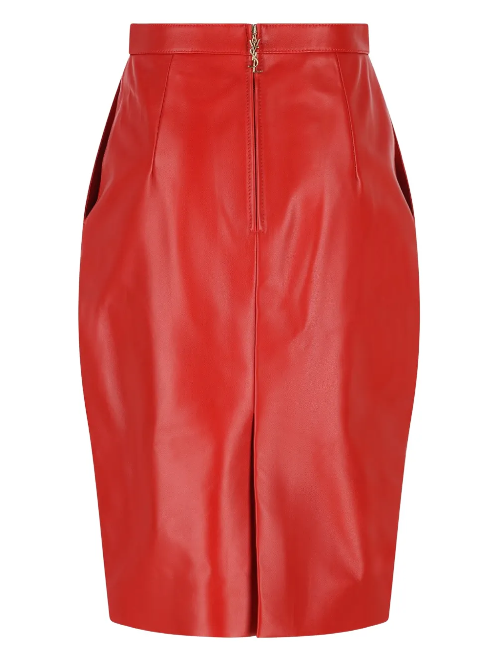 Saint Laurent Zip Skirt In Red