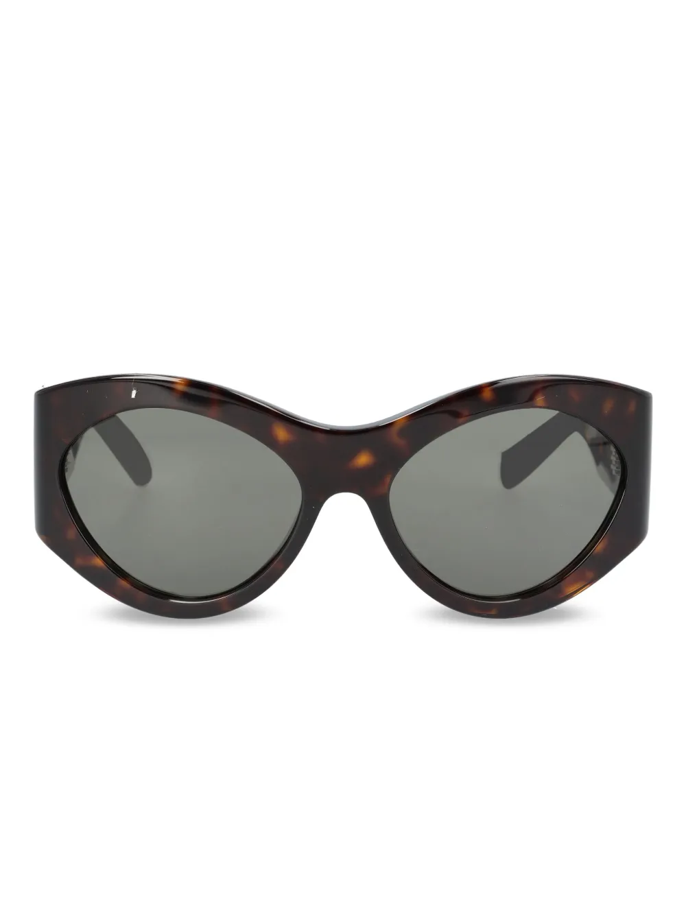 Saint Laurent geometric-frame tortoiseshell sunglasses | Brown | Image 1
