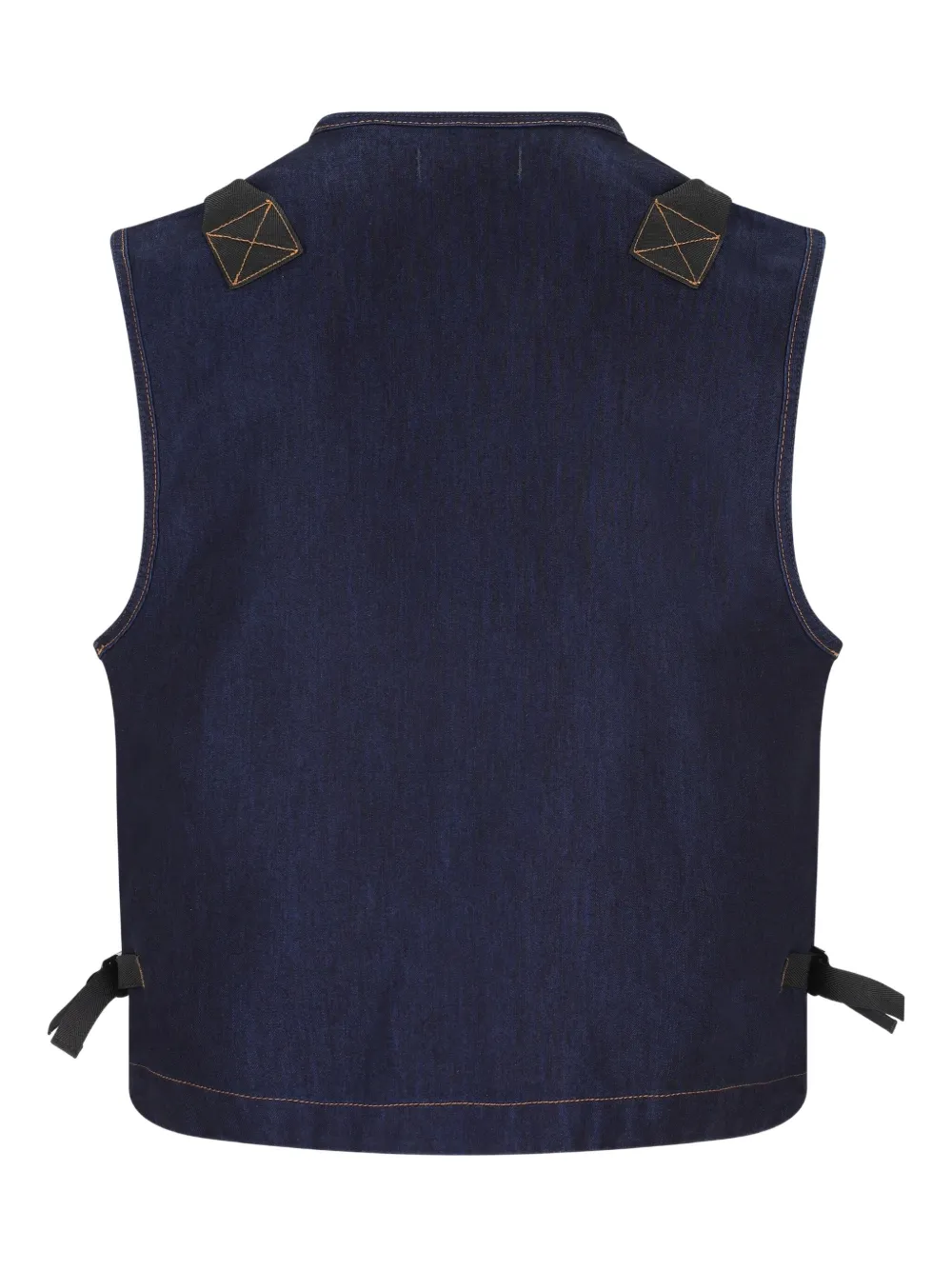 Stone Island multi-pocket denim vest - Zwart