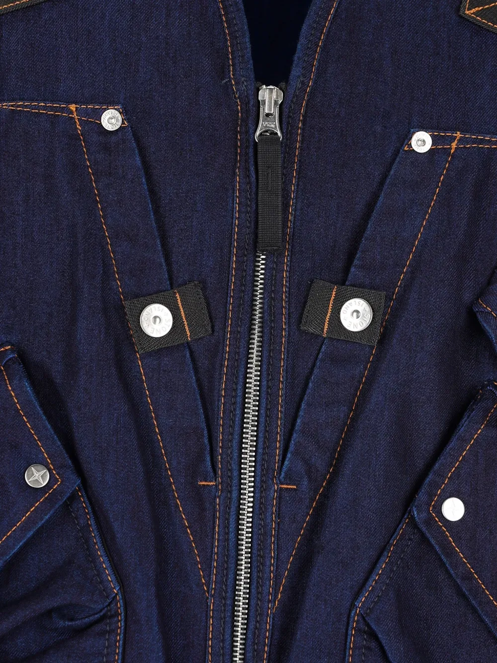 Stone Island Denim vest met meerdere zakken Zwart