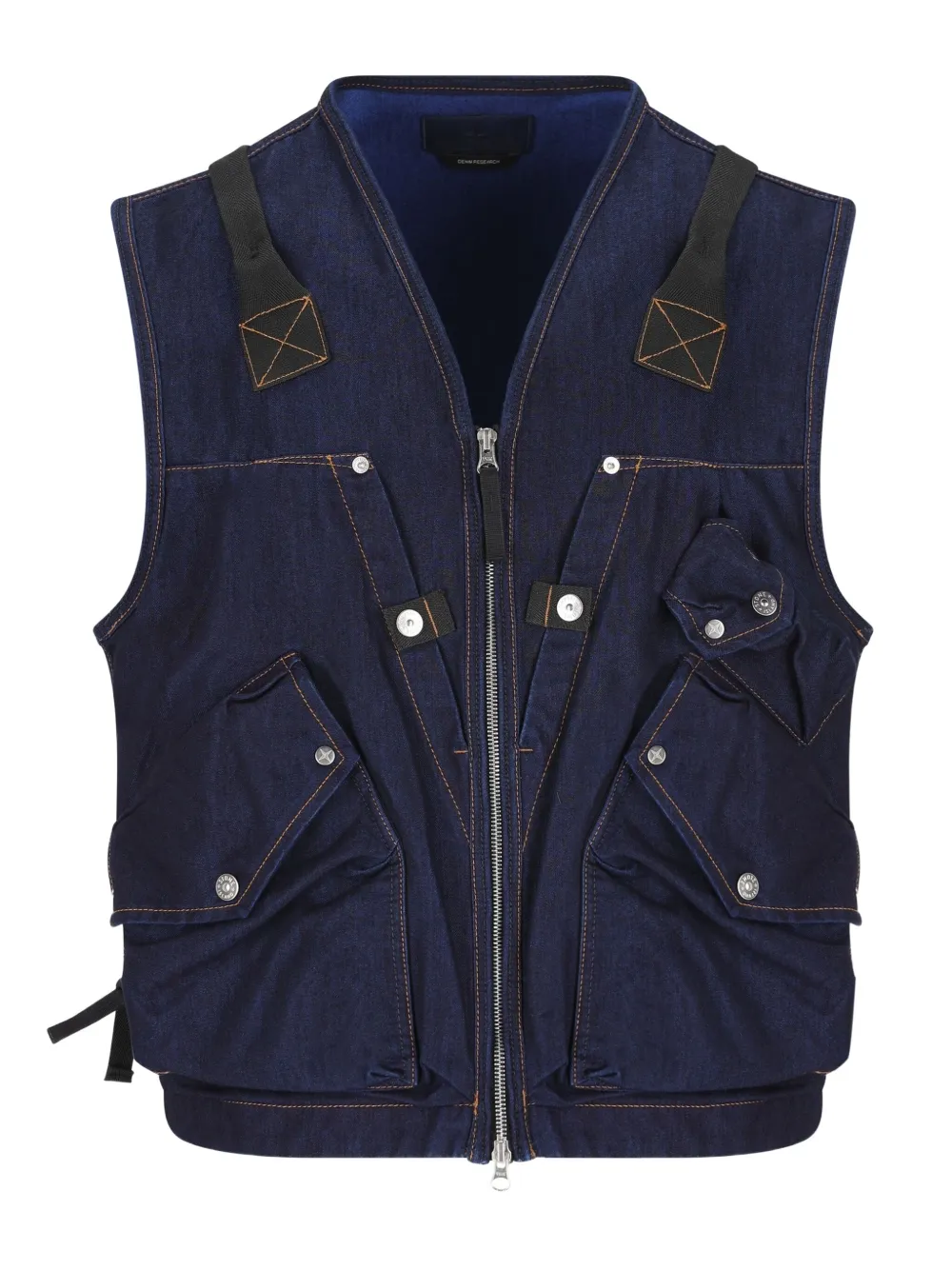 Stone Island multi-pocket denim vest - Nero
