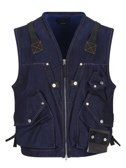 Stone Island multi-pocket denim vest
