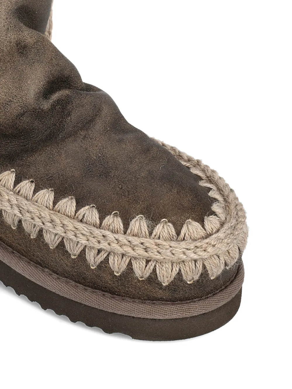 Mou Crochet-trim Boots In Brown