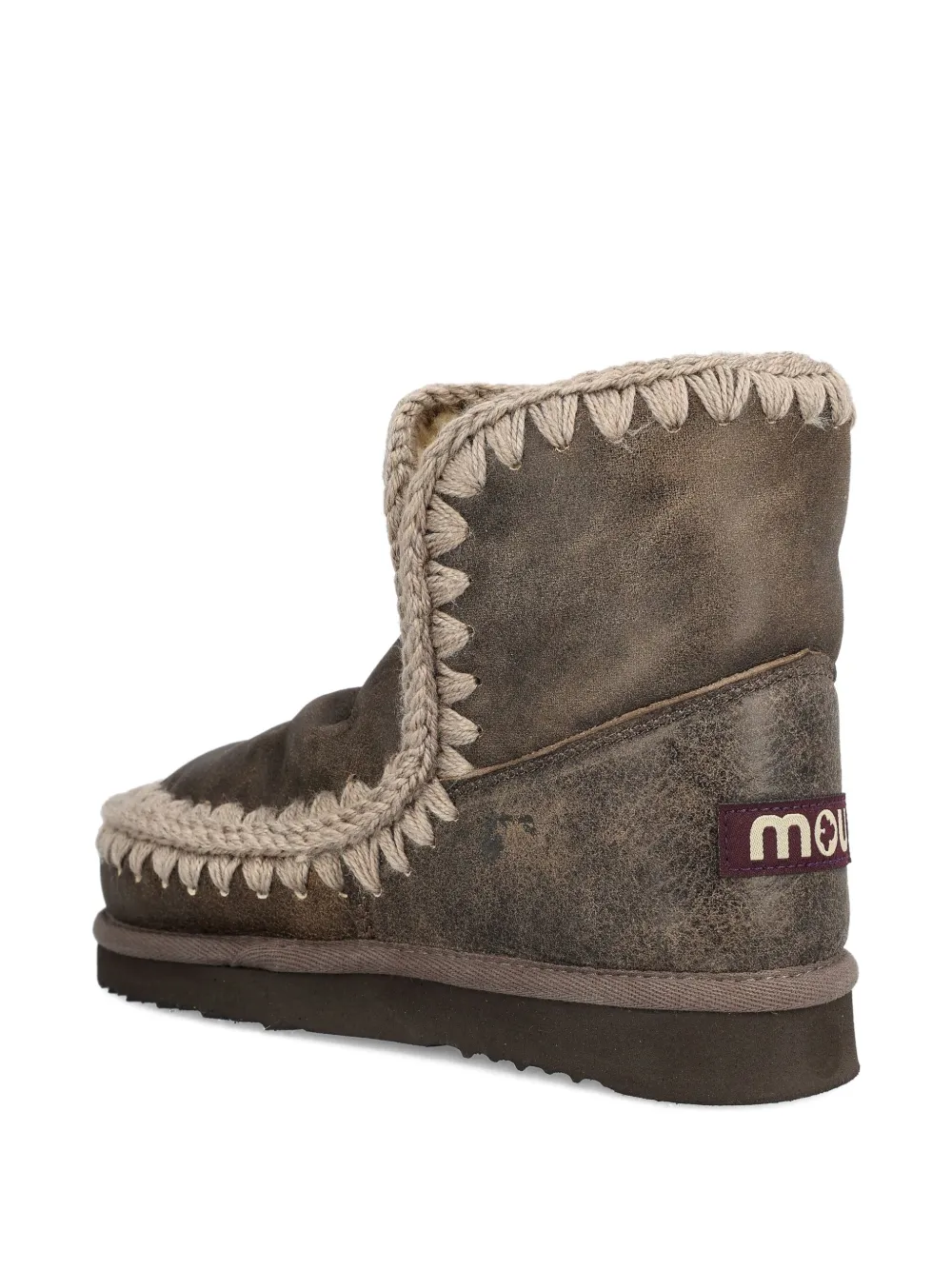 Mou Crochet-trim Boots In Brown