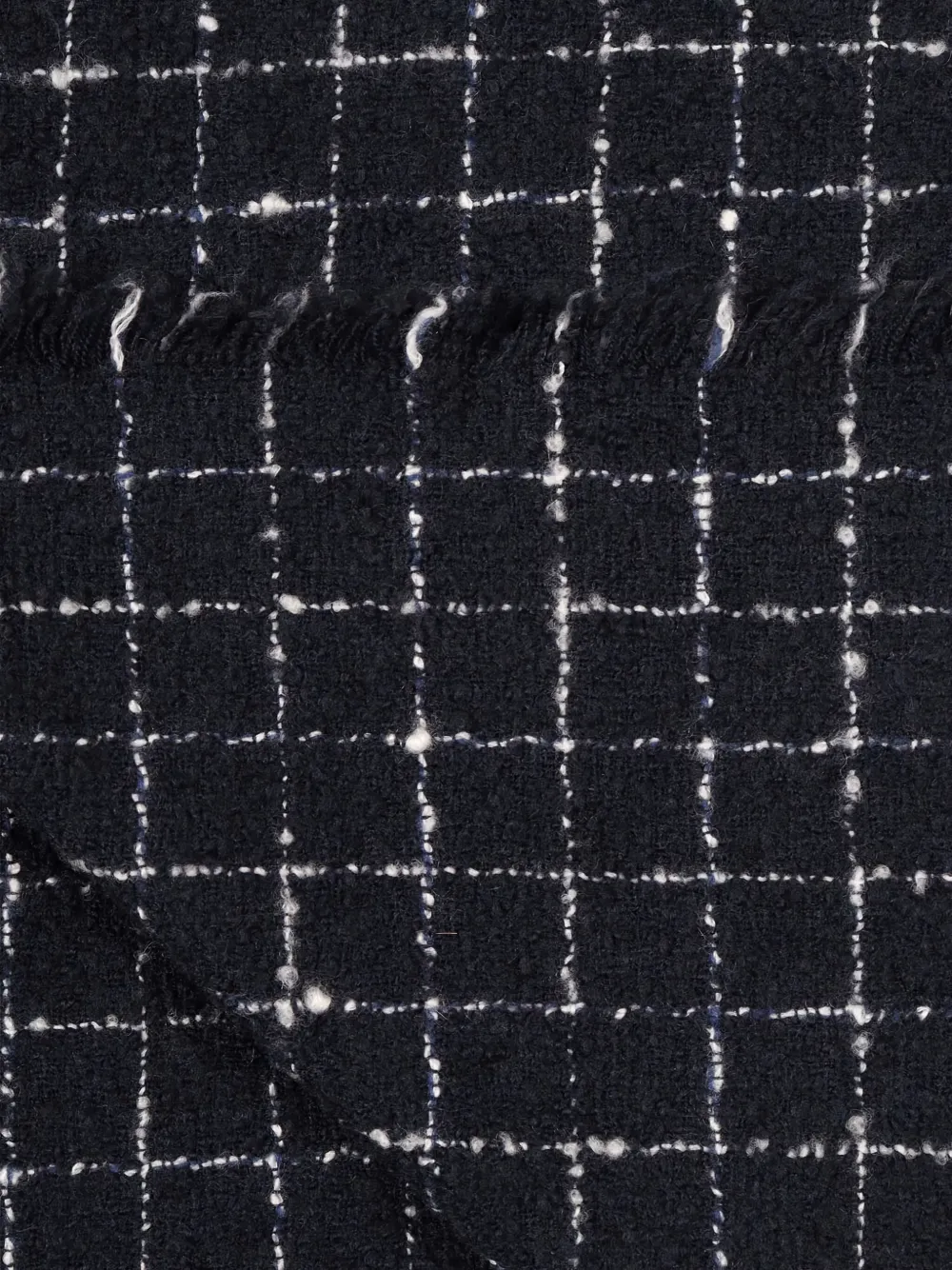 Faliero Sarti Nicole geruite sjaal met franje Zwart