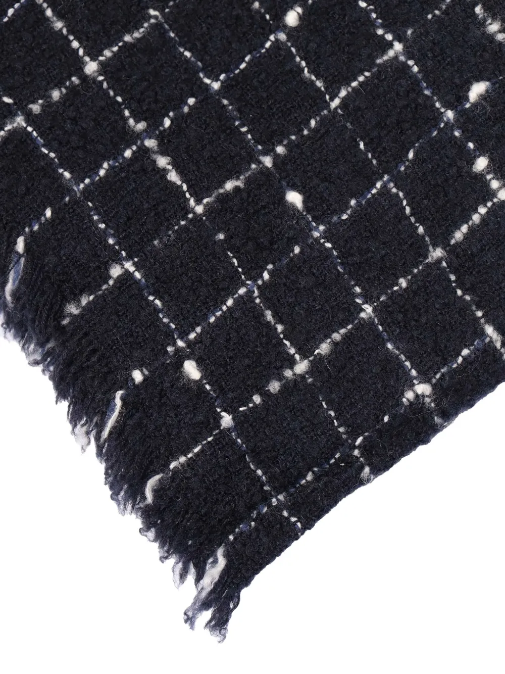 Faliero Sarti Nicole checked fringed scarf - Zwart