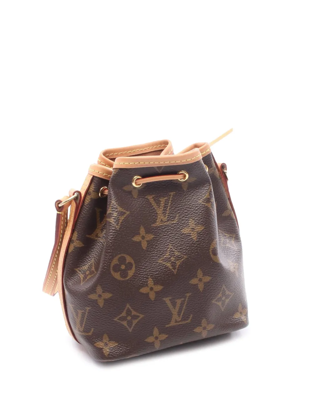 Pre-owned Louis Vuitton 2021 Monogram Nano Noe Bucket Bag In Brown