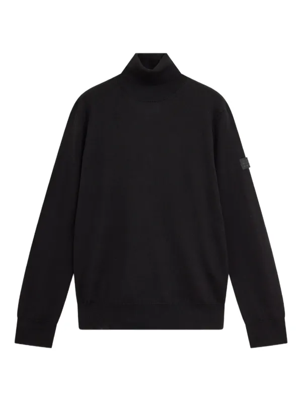 MM6 Maison Margiela Turtleneck Logo-patch Sweater in Black