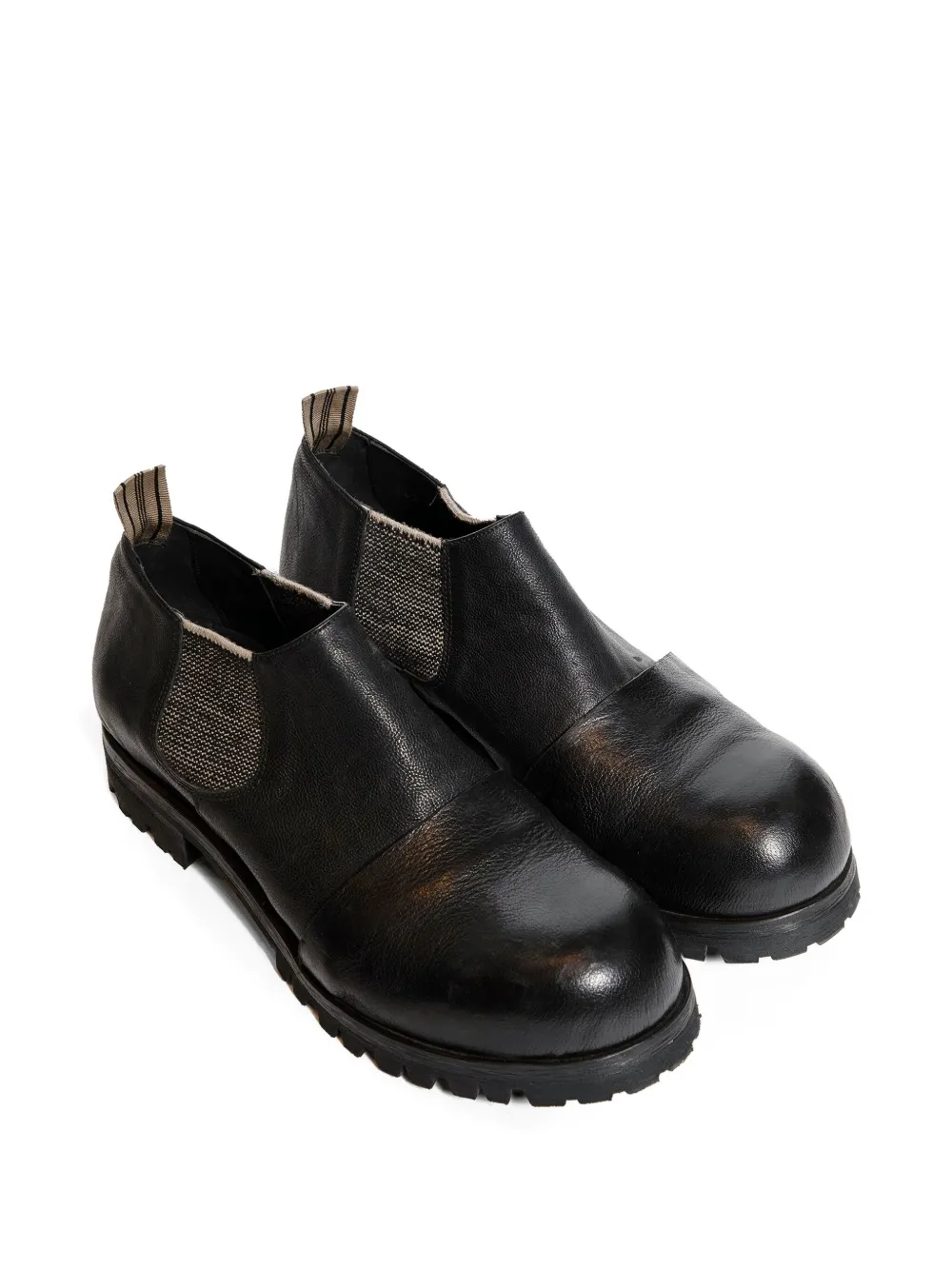 Ziggy Chen pull-tab elasticated-sides loafers - Zwart